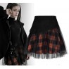 Minigonna con tessuto scozzese e  tulle