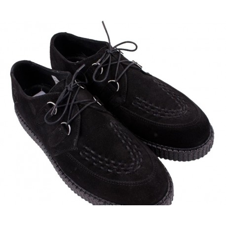 Creepers in camoscio con lacci  e suola bassa