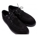 Creepers in camoscio con lacci  e suola bassa