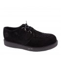 Creepers in camoscio con lacci  e suola bassa