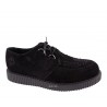 Creepers in camoscio con lacci  e suola bassa