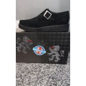 Creepers in camoscio con punta e fibbia