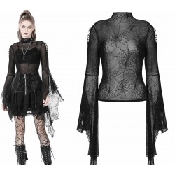 Maglia a rete ragnatela con maniche pipistrello