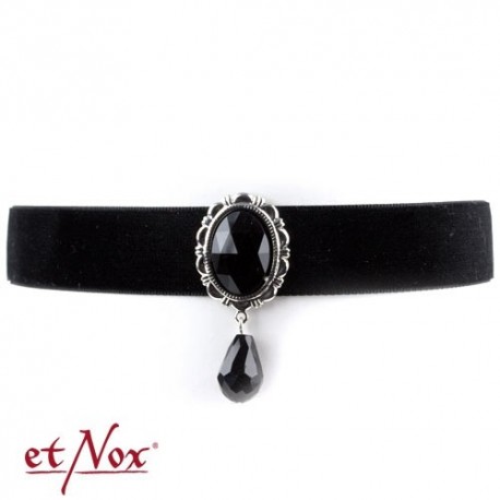 Collarino in velluto con pietra  nera