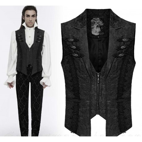 Gilet in tessuto broccato con zip