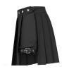 Minigonna plissettata con short interno e cinghia su coscia