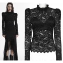 Maglia in pizzo con collo alto