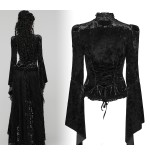 Maglia in velluto e pizzo