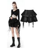 Minigonna con balze e  zip laterale