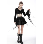 Minigonna con balze e  zip laterale