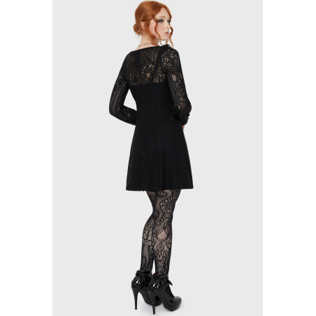 Abito in pizzo con bottoni