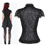 Maglia in pizzo con colletto decorato