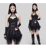 Abito con balze in tulle