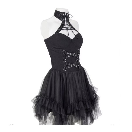 Abito con balze in tulle