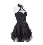 Abito con balze in tulle