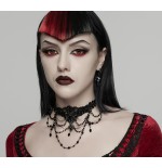 Collarino in pizzo con catene e perline