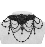 Collarino in pizzo con catene e perline