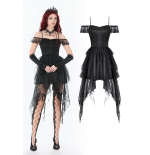 Abito in pizzo con code laterali