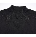 Maglia con tessuto lavorato