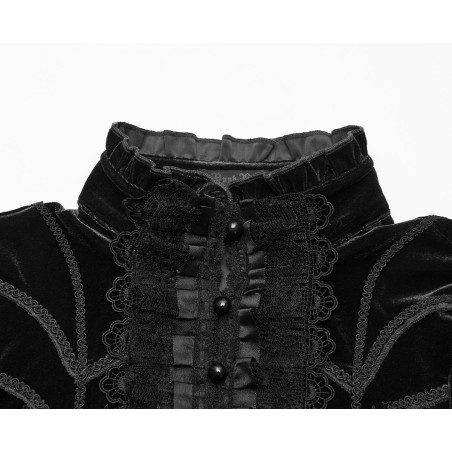 Maglia in velluto con bottoncini e maniche svasate